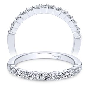 Taryn 14 Karat White Gold Round Straight Wedding Band TW6874W44JJ