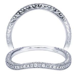 Taryn 14 Karat White Gold Curved Wedding Band TW6957W44JJ