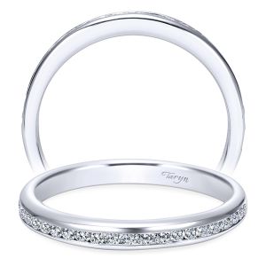 Taryn 14 Karat White Gold Round Straight Wedding Band TW7229W44JJ