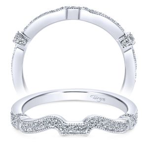 Taryn 14 Karat White Gold Round Curved Wedding Band TW7531W44JJ