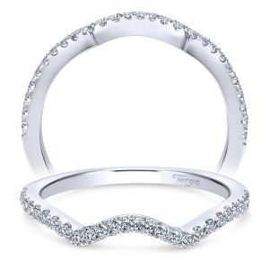 Taryn 14 Karat White Gold Round Curved Wedding Band TW7546W44JJ