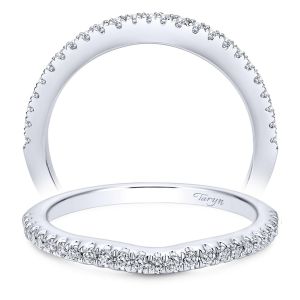 Taryn 14 Karat White Gold Round Curved Wedding Band TW8152W44JJ