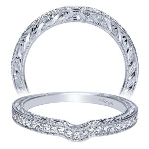 Taryn 14 Karat White Gold Curved Wedding Band TW8614W44JJ