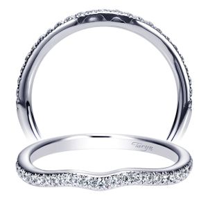 Taryn 14 Karat White Gold Round Curved Wedding Band TW8684W44JJ