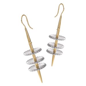 Kretchmer Platinum/18 Karat Venus Tension Set Earrings