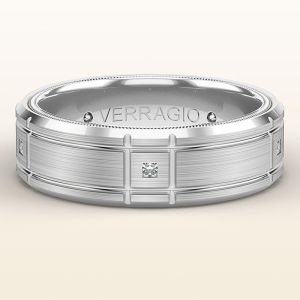 Verragio 14 Karat White Gold Wedding Band VWD-7909