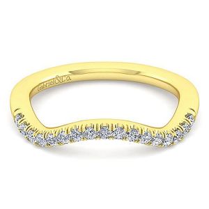 Gabriel 14 Karat Yellow Gold Curved Wedding Band WB12342R6Y44JJ