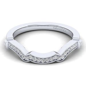 Gabriel 14 Karat White Gold Curved Wedding Band WB14303W44JJ