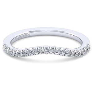 Gabriel 14 Karat White Gold Curved Wedding Band WB14411C4W44JJ