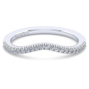 Gabriel 14 Karat White Gold Curved Wedding Band WB14411S4W44JJ