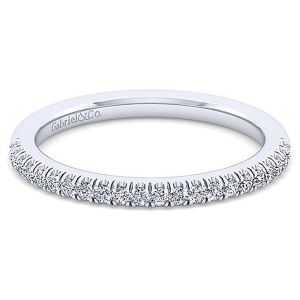 Gabriel 14 Karat White Gold Straight Wedding Band WB14412E4W44JJ