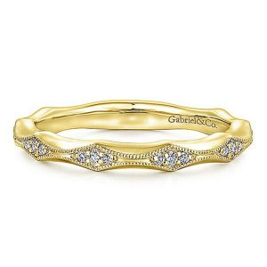 Gabriel 14 Karat Yellow Gold Straight Wedding Band WB14427R4Y44JJ