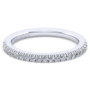 Gabriel 14 Karat White Gold Straight Wedding Band WB14508O4W44JJ