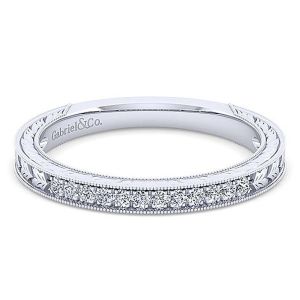 Gabriel 14 Karat White Gold Straight Wedding Band WB14765R4W44JJ