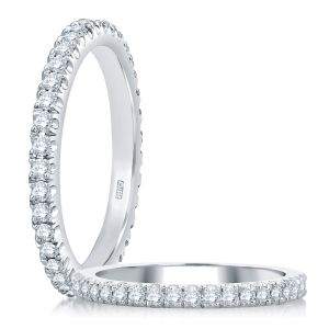 A.JAFFE Platinum Diamond Wedding Ring / Band WR0855