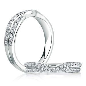 A.JAFFE Platinum Diamond Wedding Ring / Band WR1000