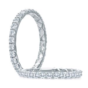 A.JAFFE Platinum Classic Diamond Wedding / Anniversary Ring WR1025Q