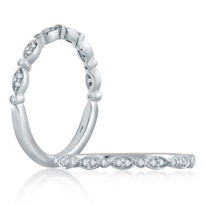 A.JAFFE Platinum Classic Diamond Stackable Ring WR1055
