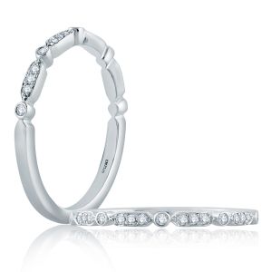 A.JAFFE Platinum Classic Diamond Stackable Ring WR1056