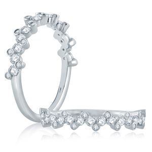 A.JAFFE Platinum Classic Diamond Stackable Ring WR1058