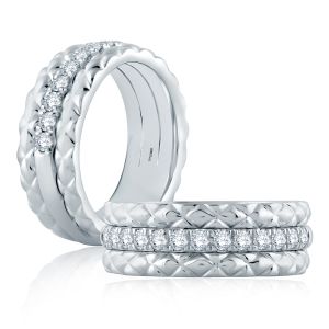 A.JAFFE Platinum Classic Diamond Wedding / Anniversary Ring WR1059Q