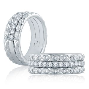 A.JAFFE Platinum Classic Diamond Wedding / Anniversary Ring WR1060Q