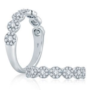 A.JAFFE Platinum Classic Diamond Wedding / Anniversary Ring WR1067