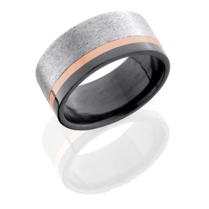 Lashbrook Z10F12OC/14KR STONE SILVER-POLISH Zirconium Wedding Ring or Band