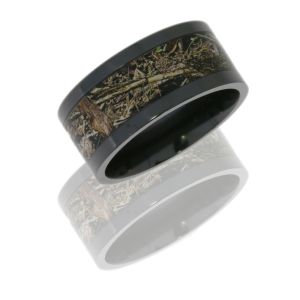 Lashbrook Z10F16/MOCDB POLISH Camo Wedding Ring or Band