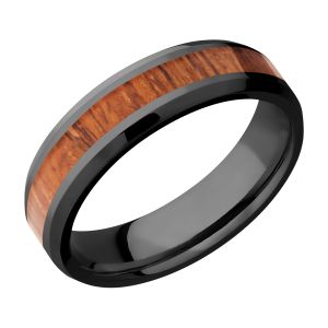 Lashbrook Z6B13(NS)/HARDWOOD Zirconium Wedding Ring or Band