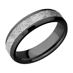 Lashbrook Z6B14(NS)/METEORITE Zirconium Wedding Ring or Band