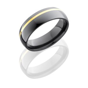 Lashbrook Z6D11OC-14KY Polish Zirconium Wedding Ring or Band