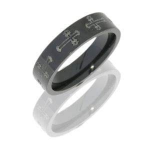 Lashbrook Z6F/WLCV2CROSS4X POLISH Zirconium Wedding Ring or Band