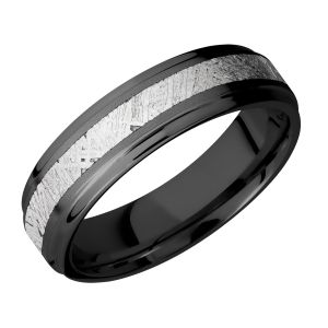 Lashbrook Z6FGE13/METEORITE Zirconium Wedding Ring or Band