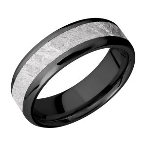 Lashbrook Z7B14(NS)/METEORITE Zirconium Wedding Ring or Band