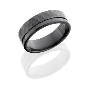 Lashbrook Z7F11OC HAMMER-POLISH Zirconium Wedding Ring or Band