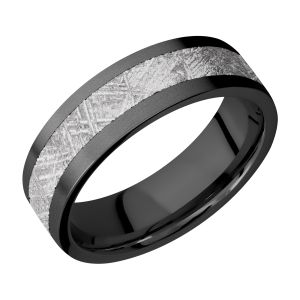 Lashbrook Z7F14/METEORITE Zirconium Wedding Ring or Band