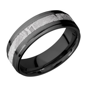 Lashbrook Z7FGE13/METEORITE Zirconium Wedding Ring or Band