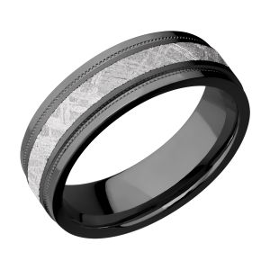 Lashbrook Z7FGEW2UMIL13/Meteorite Zirconium Wedding Ring or Band