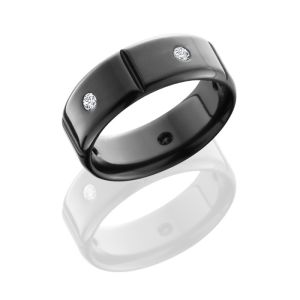 Lashbrook Z8B5SEGDIA5X.06F POLISH Zirconium Wedding Ring or Band