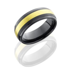 Lashbrook Z8DGE13-18KG Satin-Polish Zirconium Wedding Ring or Band