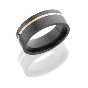 Lashbrook Z6F13-M14RSH Polish Zirconium Mokume Gane Wedding Ring