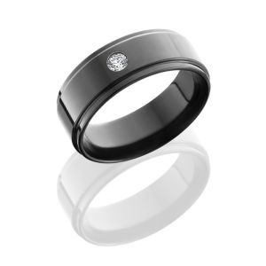 Lashbrook Z8FGEDIA.10 POLISH Zirconium Wedding Ring or Band