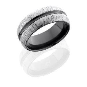 Lashbrook Z9DC POLISH-SILVER TB1 Zirconium Wedding Ring or Band