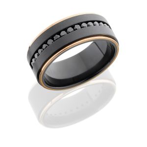 Lashbrook Z9FGE21EDGE/14KRBLKDIA.04X16CH Zirconium Wedding Ring or Band