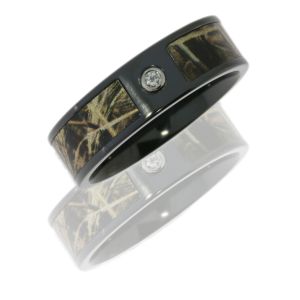 Lashbrook ZCAMO8F14SEG/RTMAX4DIA.05B POLISH Camo Wedding Ring or Band