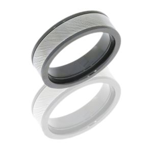 Lashbrook ZPF7F15_DAMASCUS POLISH Zirconium Wedding Ring or Band