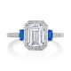 269217EC8X6BS Platinum Tacori Dantela 3 Stone Engagement Ring