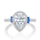 269217PS10X7BS Platinum Tacori Dantela 3 Stone Engagement Ring