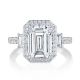 269322EC10X75 Platinum Tacori Dantela 3 Stone Engagement Ring